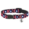 Buckle Down Pets Marvel Captain America Shield Breakaway Cat Collar W/ Bell 1 Buckle Down Pets Marvel Captain America Shield Breakaway Cat Collar W/ Bell