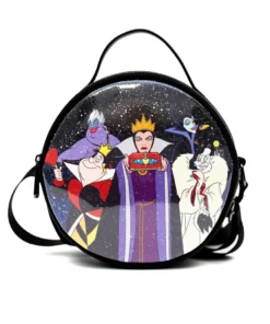 Buckle Down Exclusive Crossbody Bags Disney Villains Snow Globe Circle Parks Crossbody Bag - Pink A La Mode Exclusive