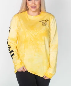 Apparel Cakeworthy - Harry Potter Hufflepuff Long Sleeve Tie Dye Tee