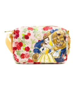 Buckle Down Exclusive Crossbody Bags Disney Beauty And The Beast Watercolor Parks Crossbody Bag - Pink A La Mode Exclusive