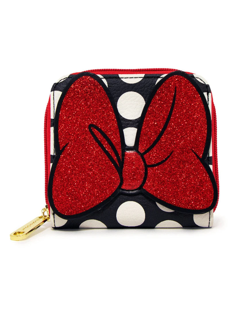 Buckle Down Stock Disney Minnie Mouse Glitter Bow Ziparound Wallet 3 Buckle Down Stock Disney Minnie Mouse Glitter Bow Ziparound Wallet