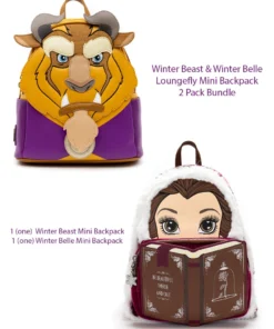 Loungefly Exclusive Loungefly - Enchanted Winter Beast & Belle Mini Backpack Bundle - PALM Exclusive