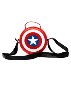 Buckle Down Exclusive Marvel Captain America Shield Park Circle Parks Crossbody Bag - Pink A La Mode Exclusive Crossbody Bags
