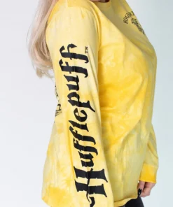 Apparel Cakeworthy - Harry Potter Hufflepuff Long Sleeve Tie Dye Tee