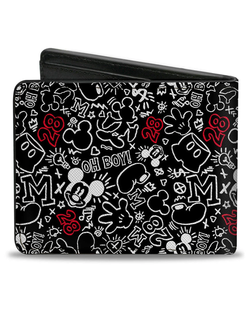 Buckle Down Stock Disney Mickey Doodles Bi-Fold Wallet Wallets 4 Buckle Down Stock Disney Mickey Doodles Bi-Fold Wallet Wallets