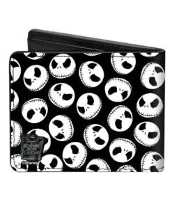 Buckle Down Buckle-Down Nightmare Before Christmas Jack Faces Bi-Fold Wallet