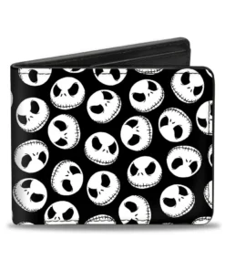 Buckle Down Buckle-Down Nightmare Before Christmas Jack Faces Bi-Fold Wallet