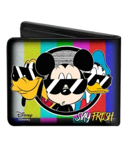 Buckle Down Disney Mickey Donald And Pluto Bi-Fold Wallet