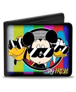 Buckle Down Disney Mickey Donald And Pluto Bi-Fold Wallet