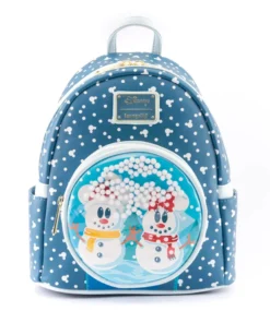 Loungefly - Disney Snowman Mickey And Minnie Snow Globe Mini Backpack