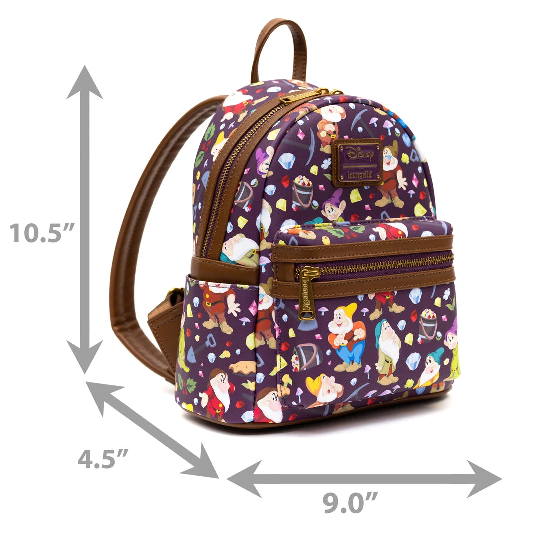 Loungefly - Disney Snow White And The Seven Dwarfs 85th Anniversary AOP Mini Backpack - PALM Exclusive 9 Loungefly - Disney Snow White And The Seven Dwarfs 85th Anniversary AOP Mini Backpack - PALM Exclusive