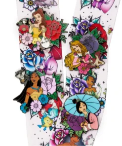 Loungefly - Disney Princess Floral Tattoo Lanyard With 4 Pin Set