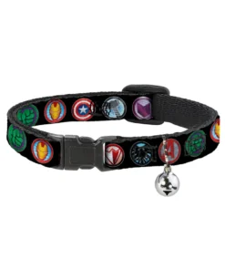 Buckle Down Pets Marvel Avengers Icon Breakaway Cat Collar W/ Bell