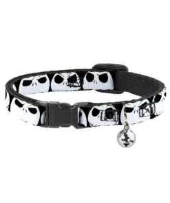 Buckle Down Pets The Nightmare Before Christmas Jack Skellington Expressions Breakaway Cat Collar W/ Bell