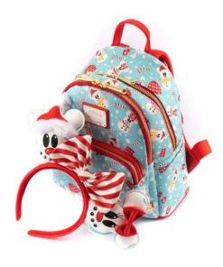 Loungefly - Disney Mickey And Minnie Snowman AOP Mini Backpack Headband Set