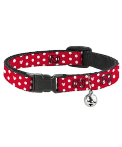 Buckle Down Pets Disney Minnie Mouse Polka Dot Breakaway Cat Collar W/ Bell