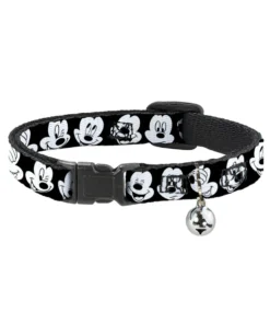 Buckle Down Pets Disney Mickey Mouse Expressions Breakaway Cat Collar W/ Bell