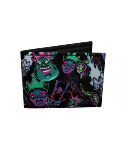 Buckle Down Accessories Villains AOP Bi-Fold Waller - Pink A La Mode Exclusive